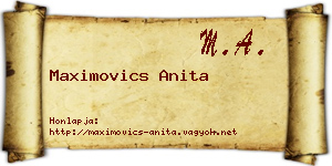 Maximovics Anita névjegykártya